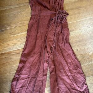 notPERFECTLINEN Terracotta Jumpsuit